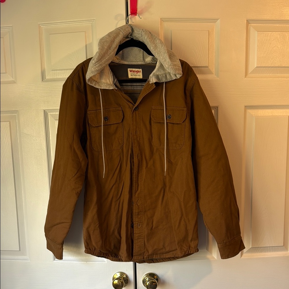Wrangler Brown Hooded Jacket for Men